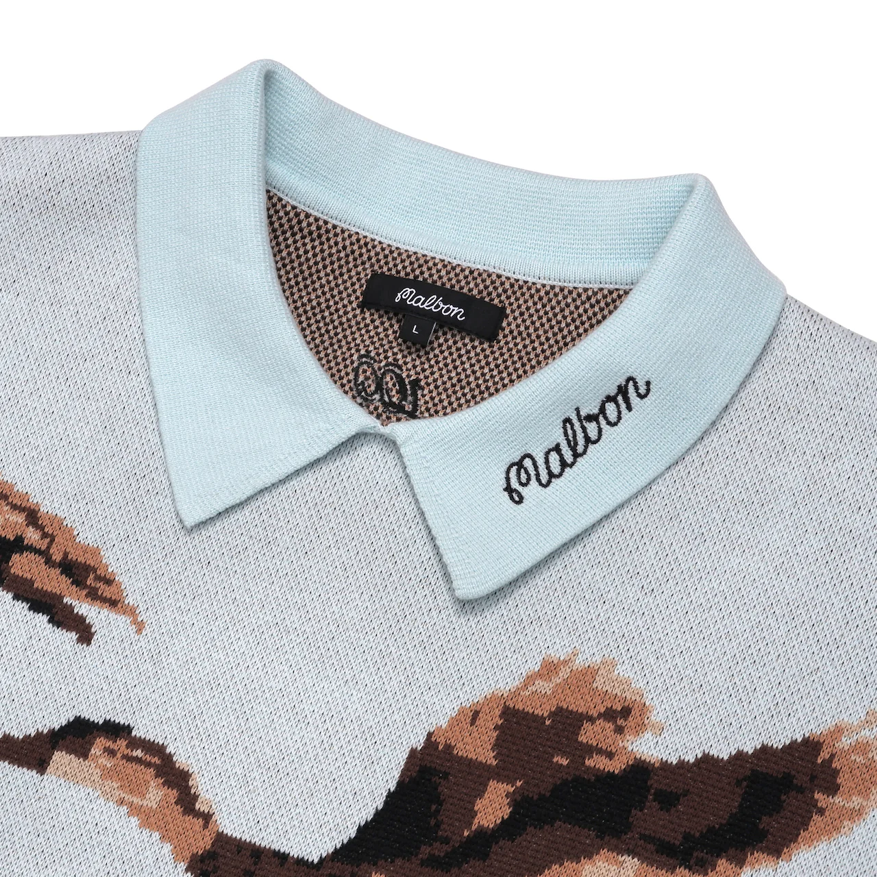 100 Thieves x Malbon Buckshot Knit LS Polo - Multi - Image 3