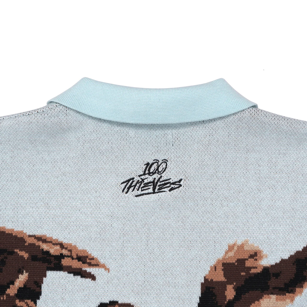 100 Thieves x Malbon Buckshot Knit LS Polo - Multi - Image 4