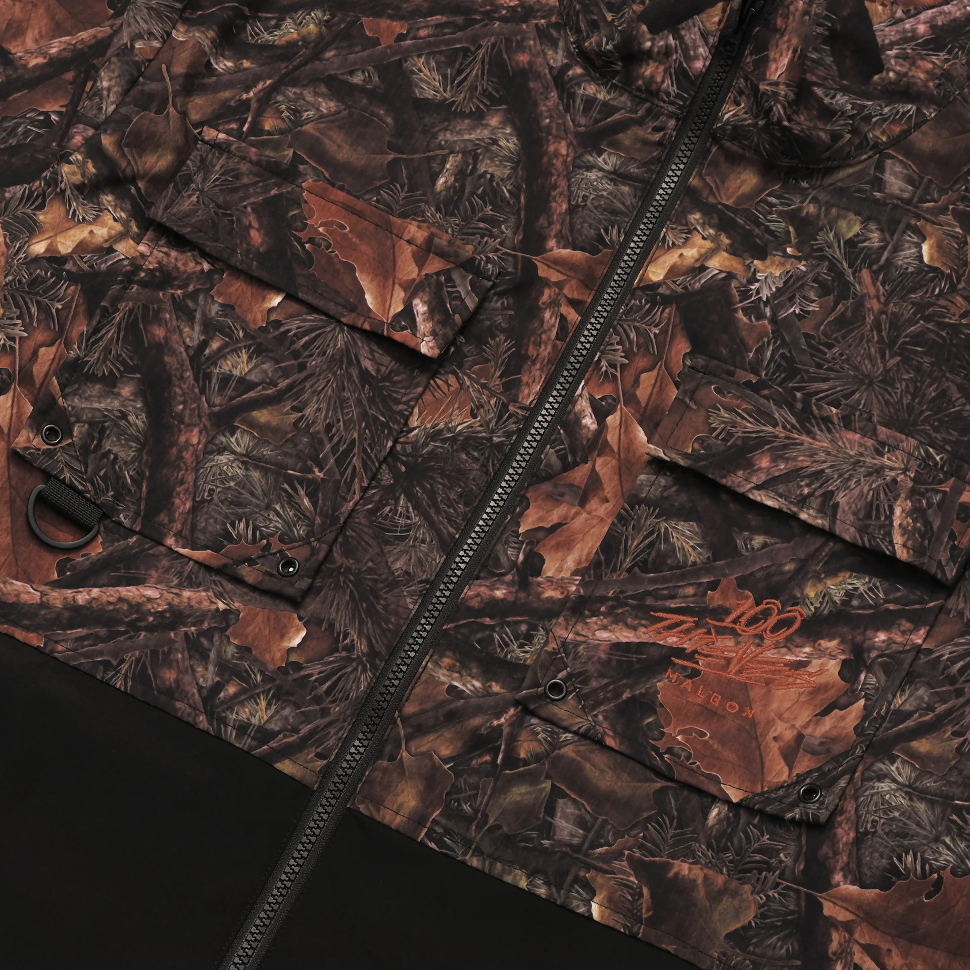 100 Thieves x Malbon Woodsman Zip Off Windbreaker - Tree Camo - Image 3