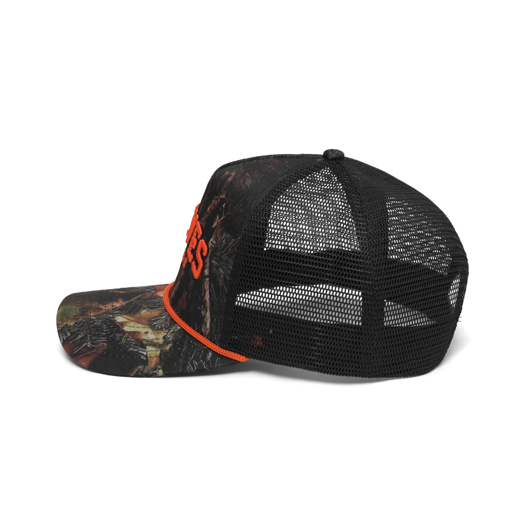 100 Thieves x Malbon Wrangler Rope Trucker Hat - Tree Camo - Image 3