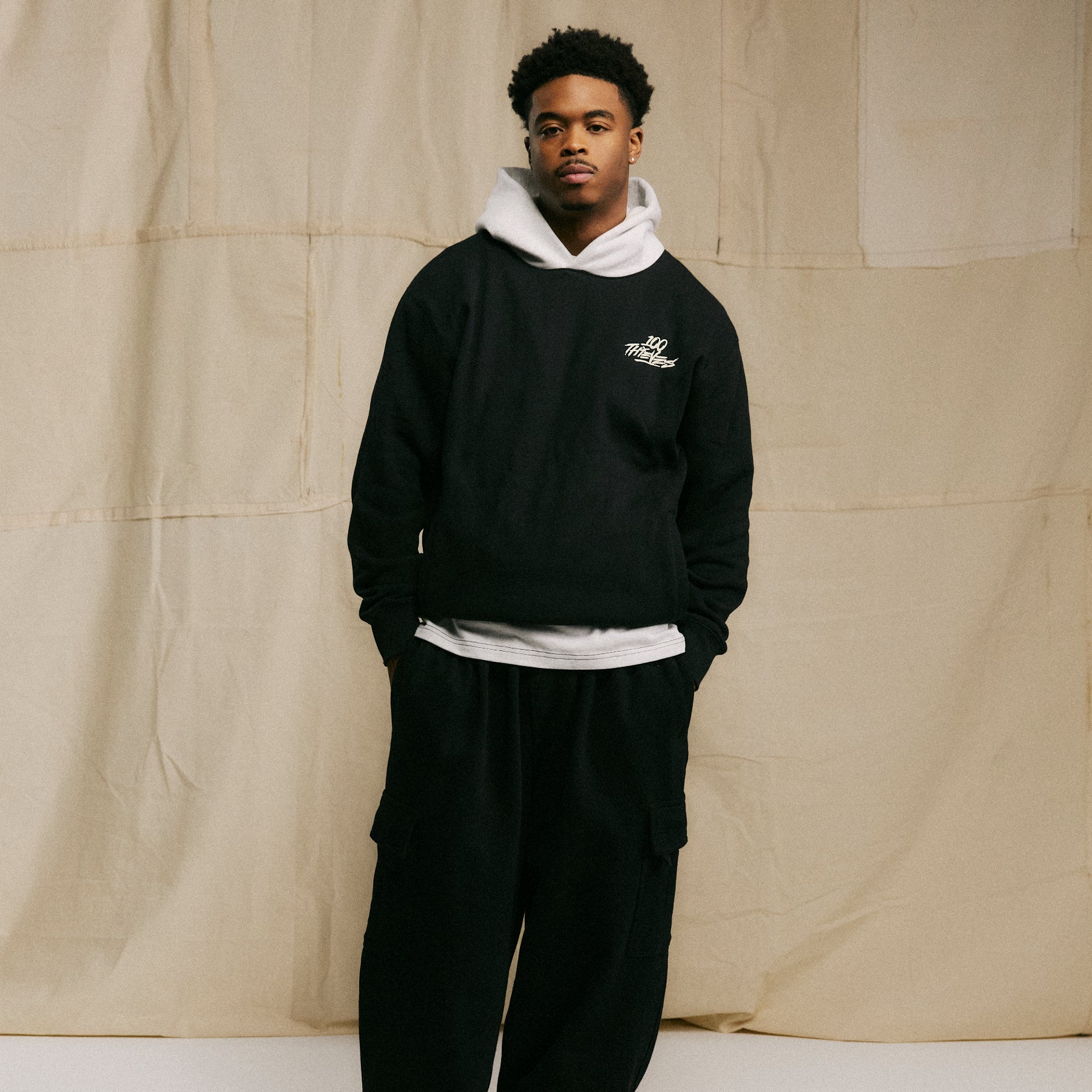 2-Tone Hoodie - Black/Grey - Image 2