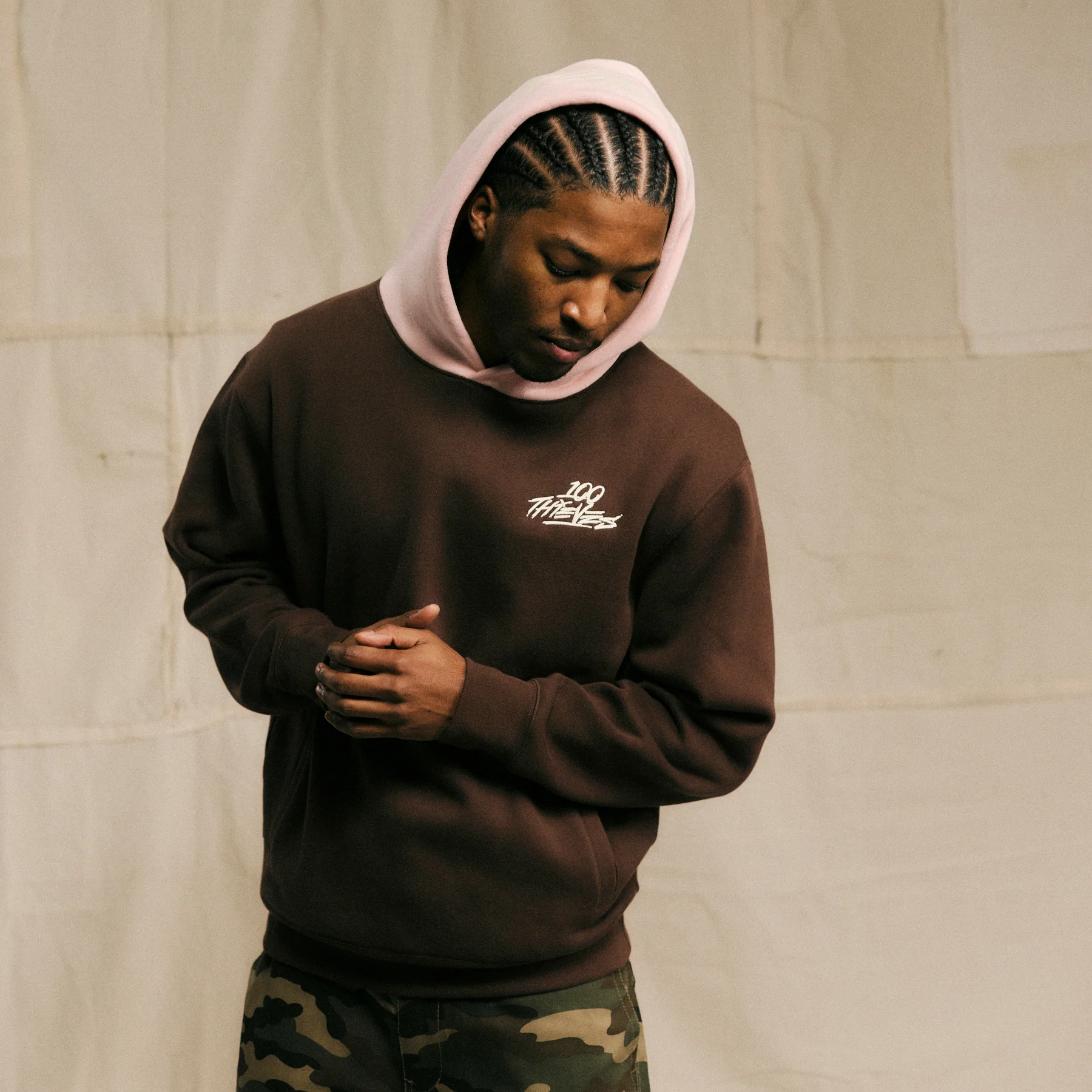 2-Tone Hoodie - Brown/Pink - Image 2