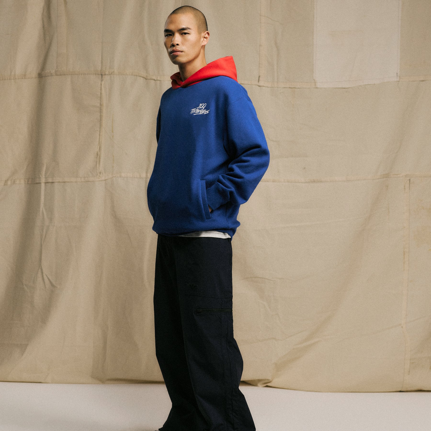 2-Tone Hoodie - Royal/Red - Image 2