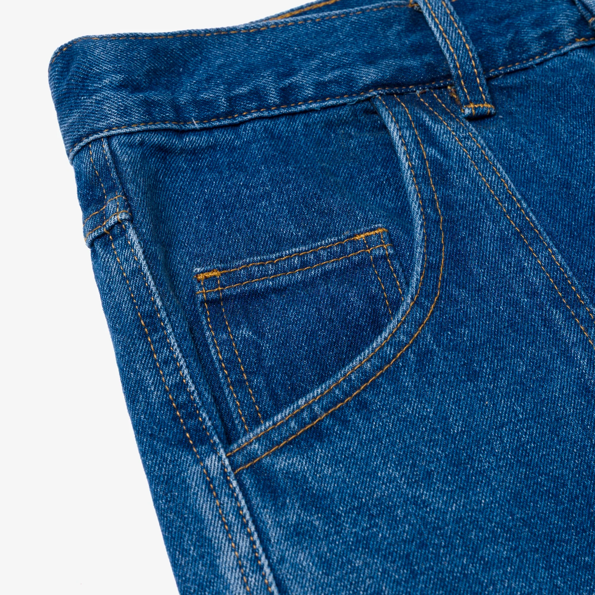 Barrel Double Knee Denim - Blue - Image 5