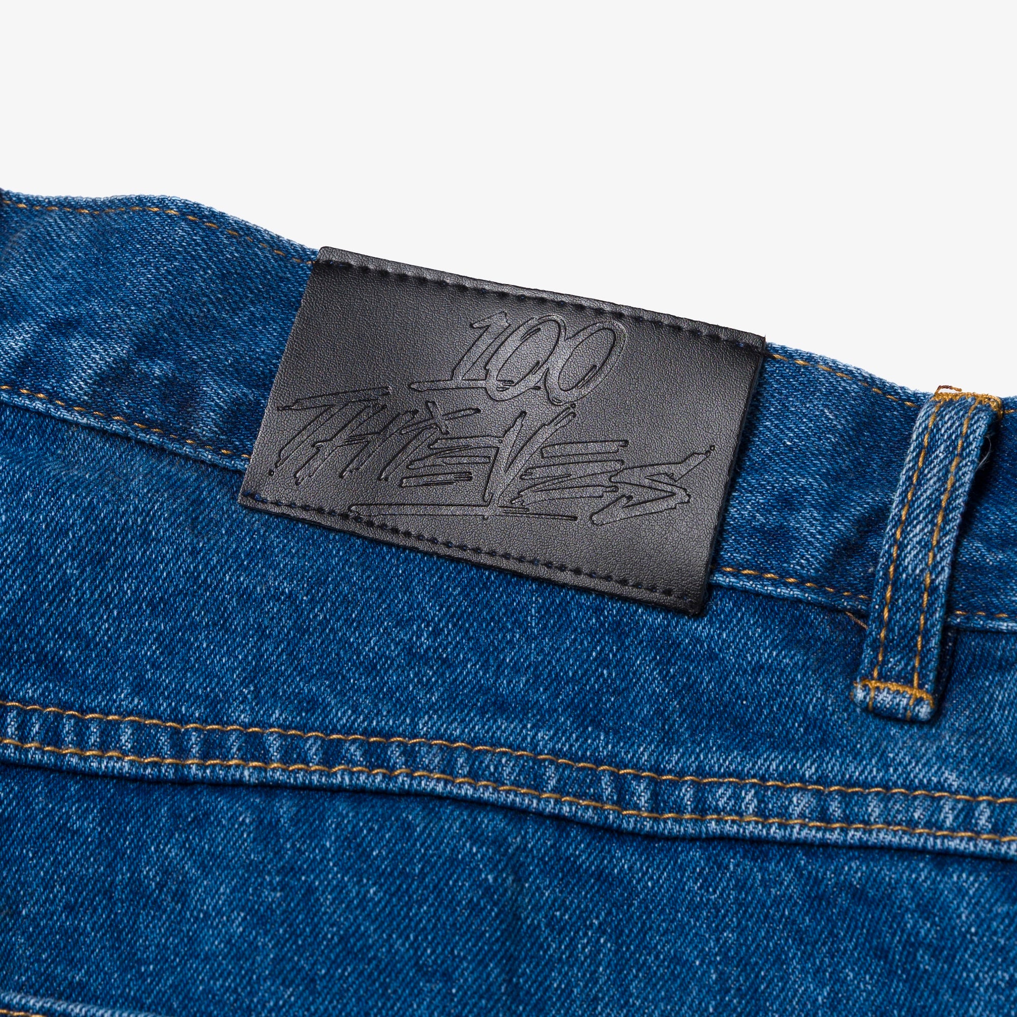 Barrel Double Knee Denim - Blue - Image 7