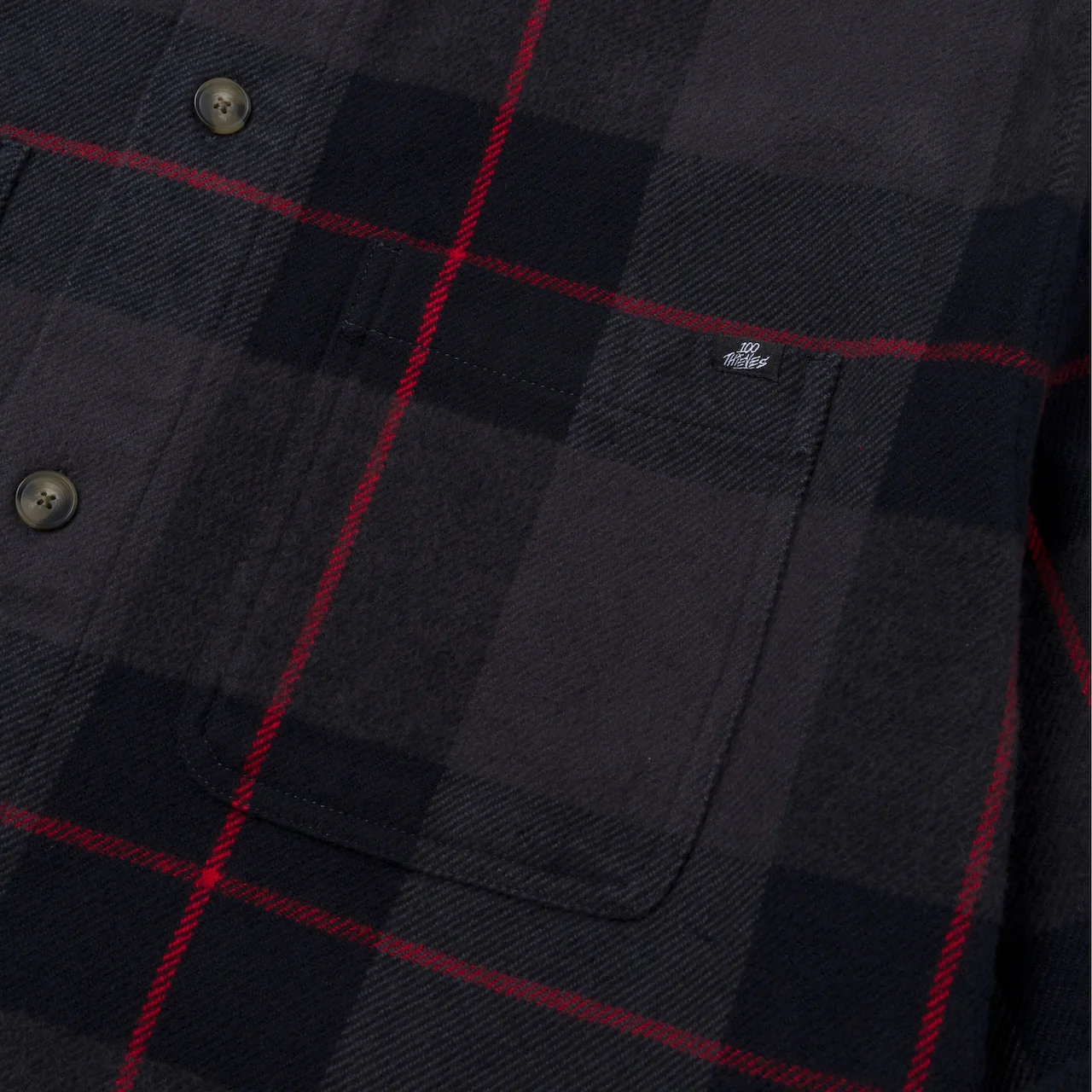 Foundations FW'24 Flannel Overshirt - Black - Image 3