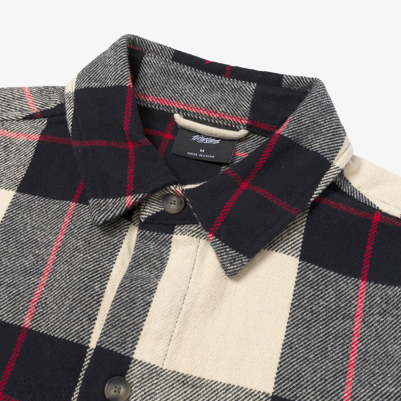 Foundations FW'24 Flannel Overshirt - Cream - Image 2