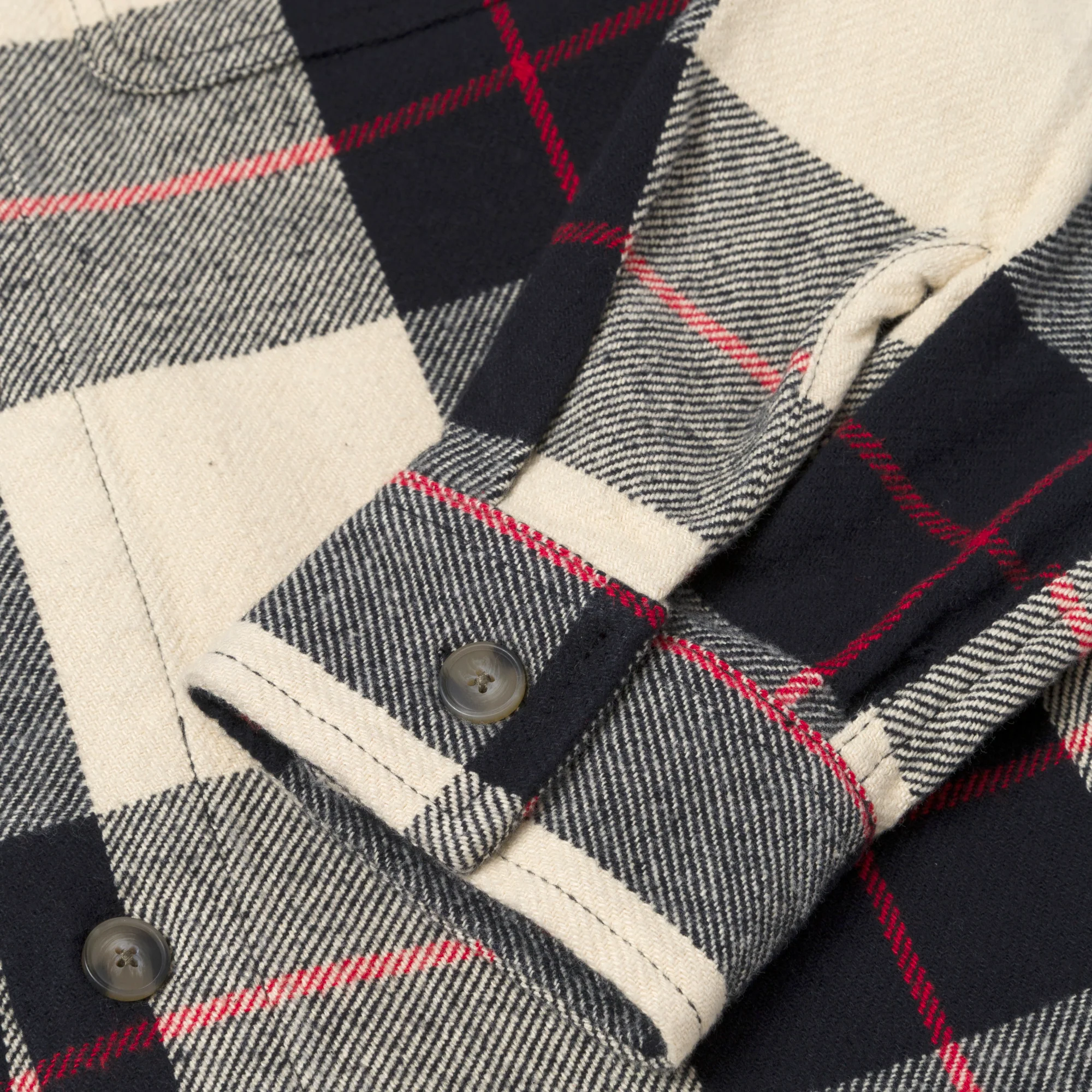 Foundations FW'24 Flannel Overshirt - Cream - Image 4