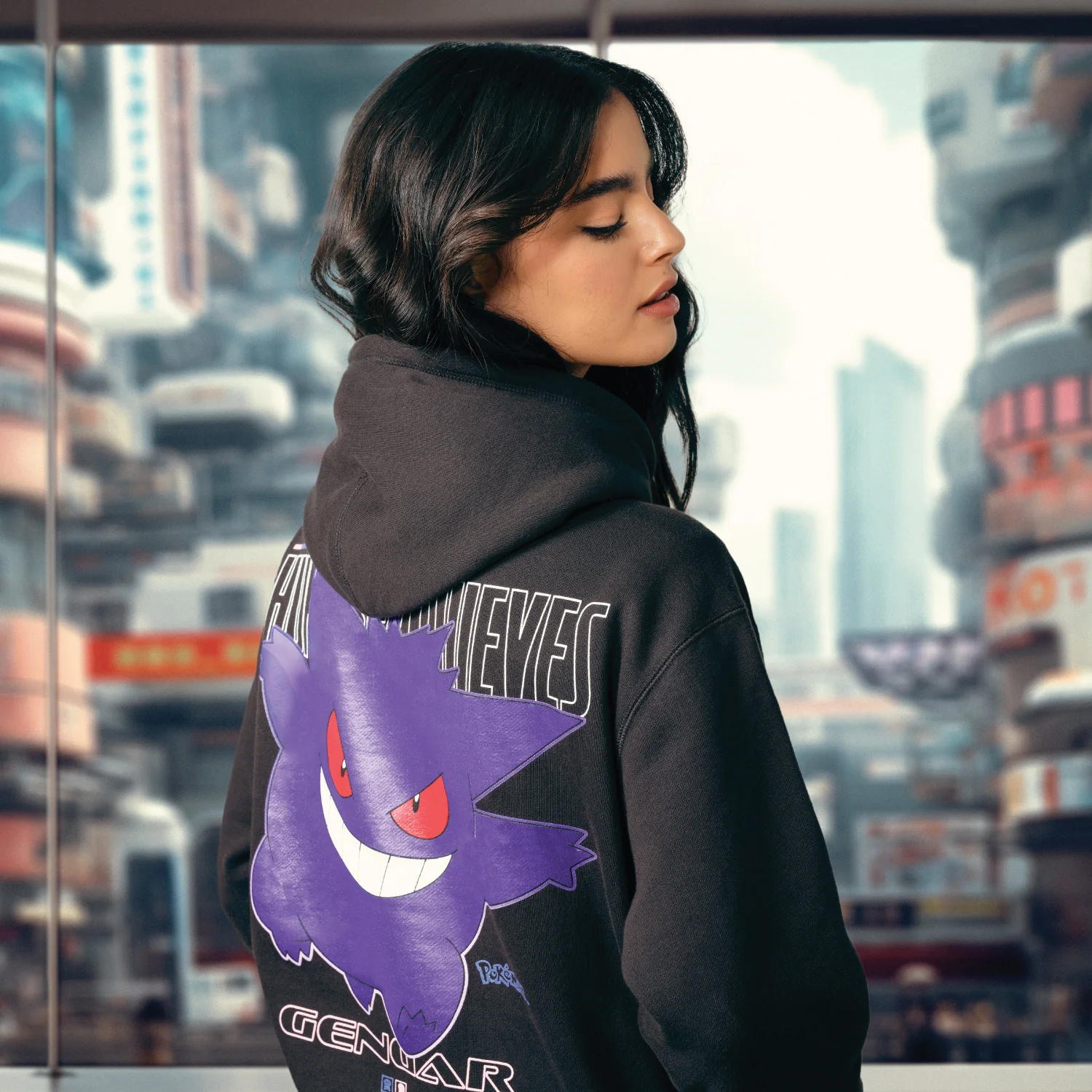 Gengar Hoodie - Washed Black - Image 2