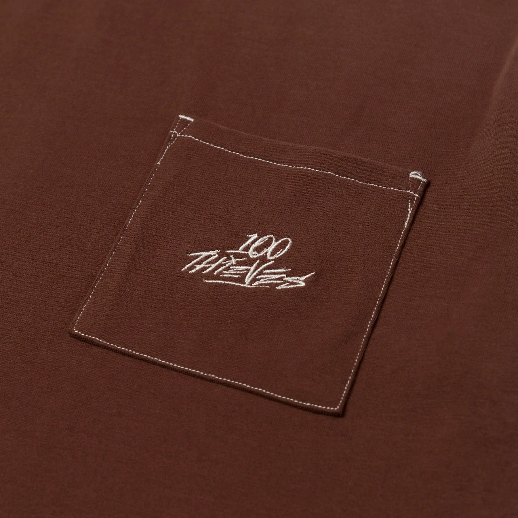 Oversized Pocket T-Shirt - Brown - Image 3