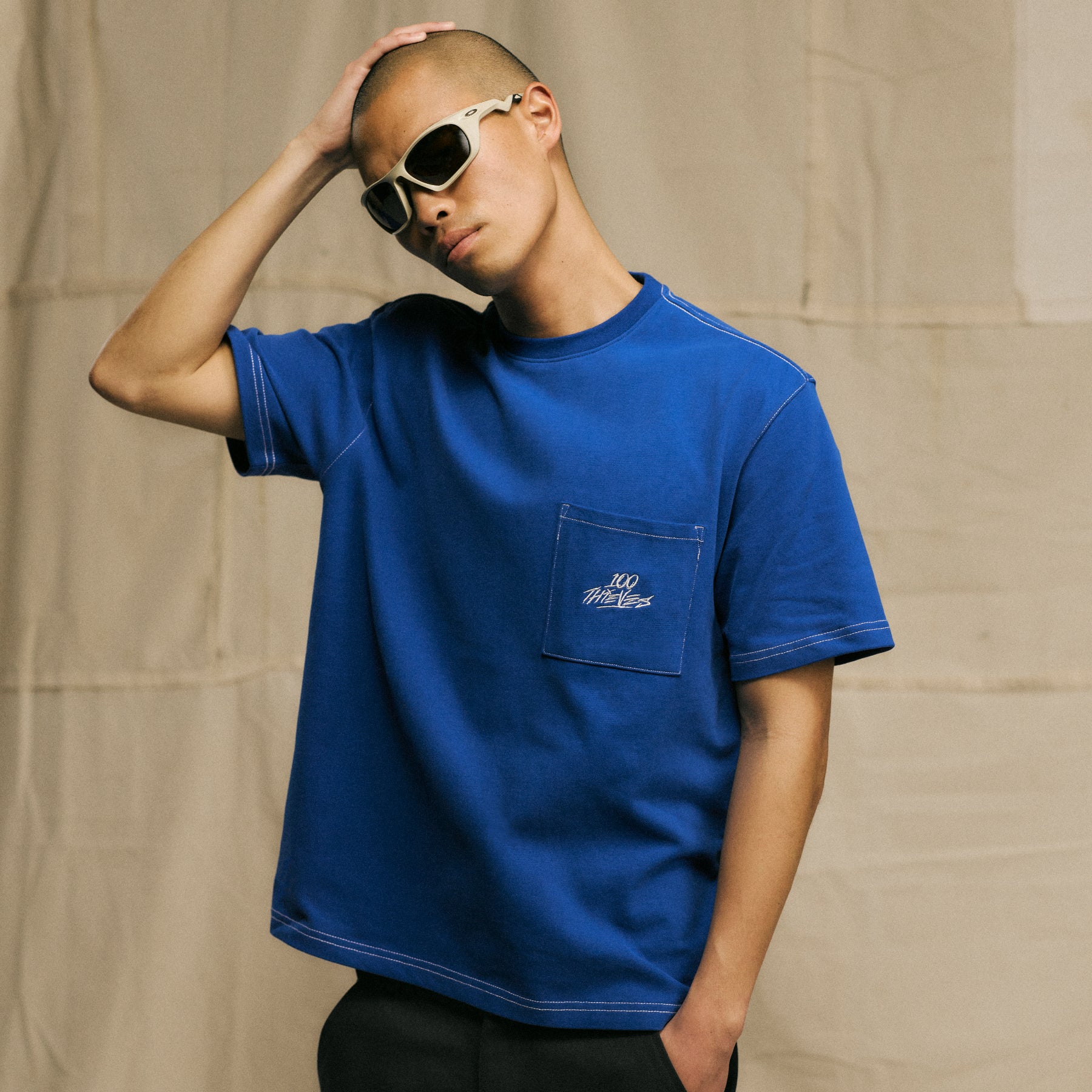 Oversized Pocket T-Shirt - Royal - Image 2