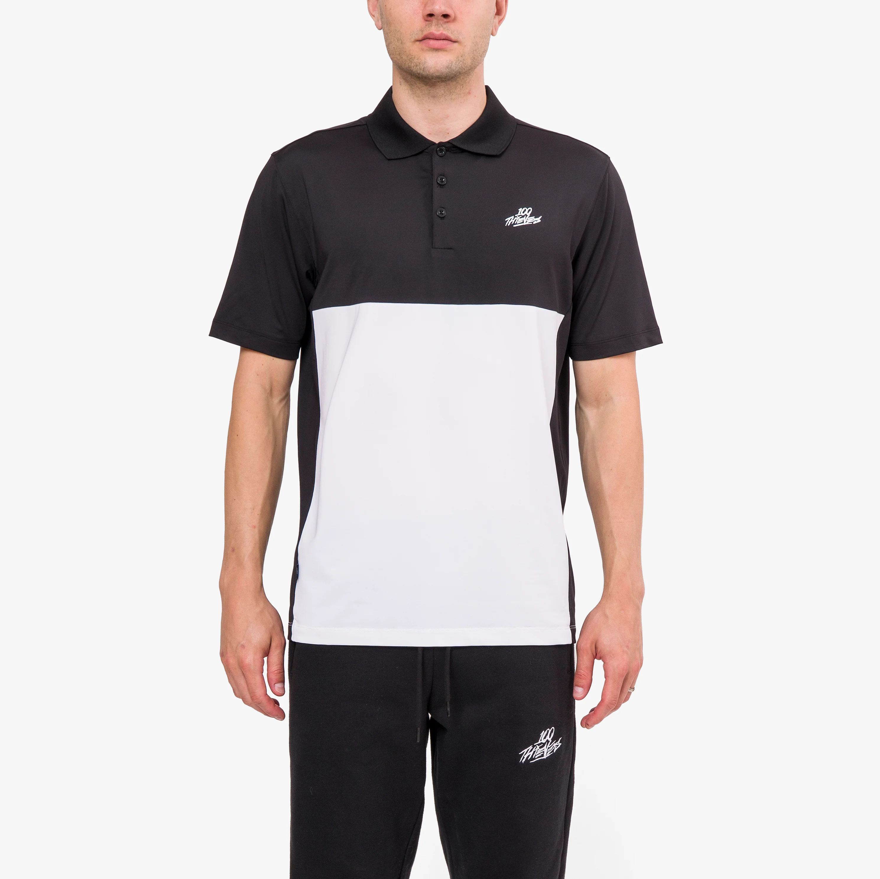 Par Short Sleeve Polo - Black/White - Image 2