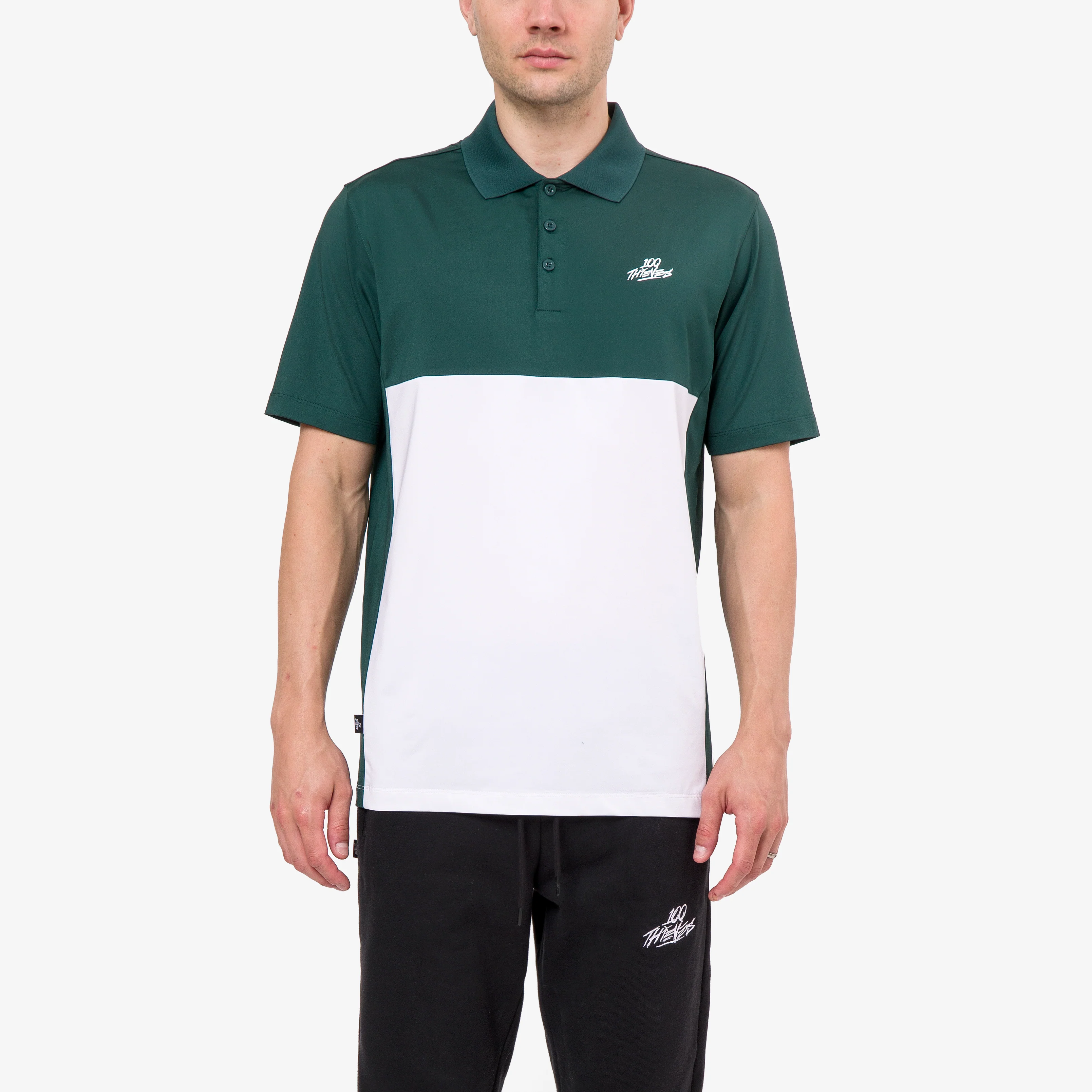 Par Short Sleeve Polo - Forest/White - Image 2