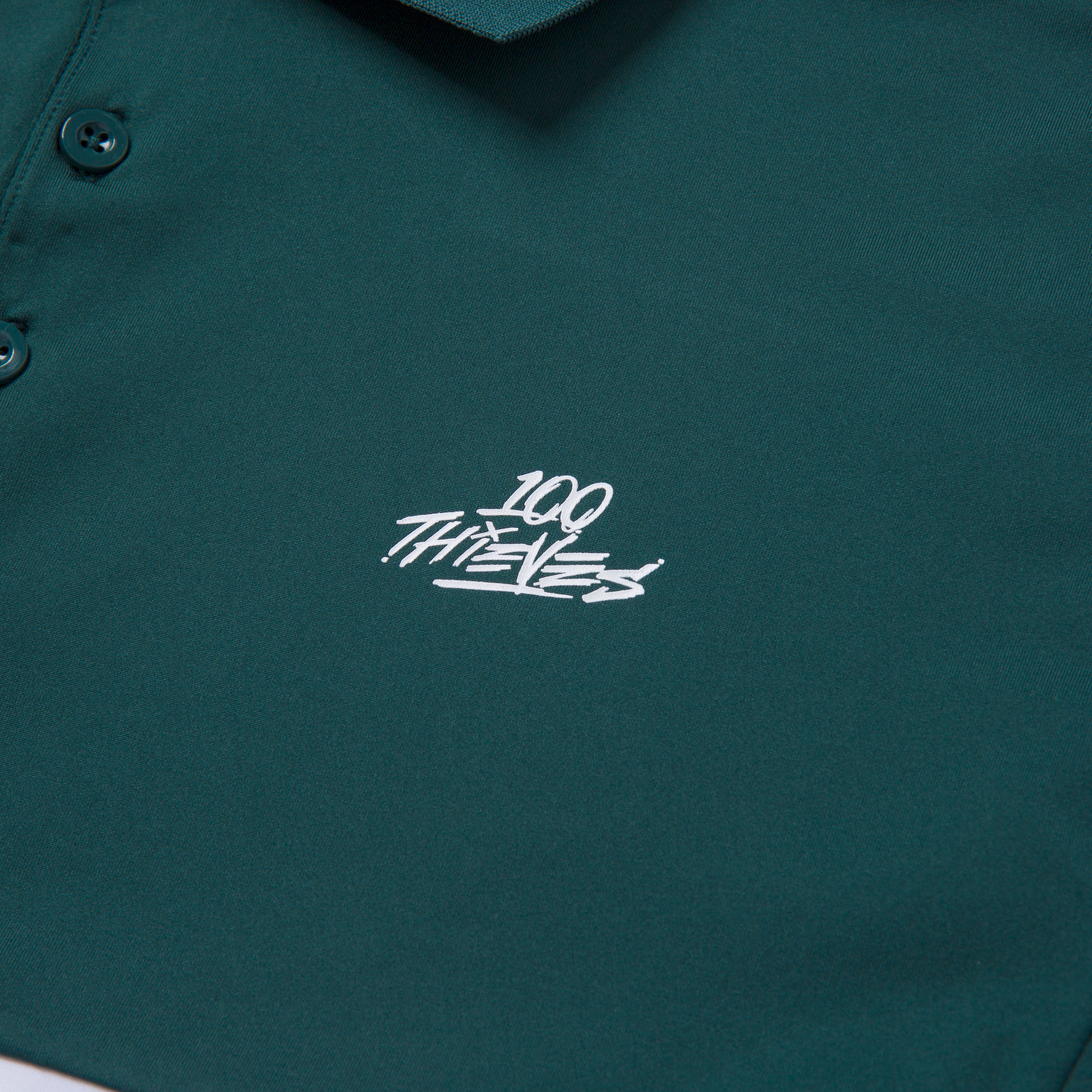 Par Short Sleeve Polo - Forest/White - Image 9