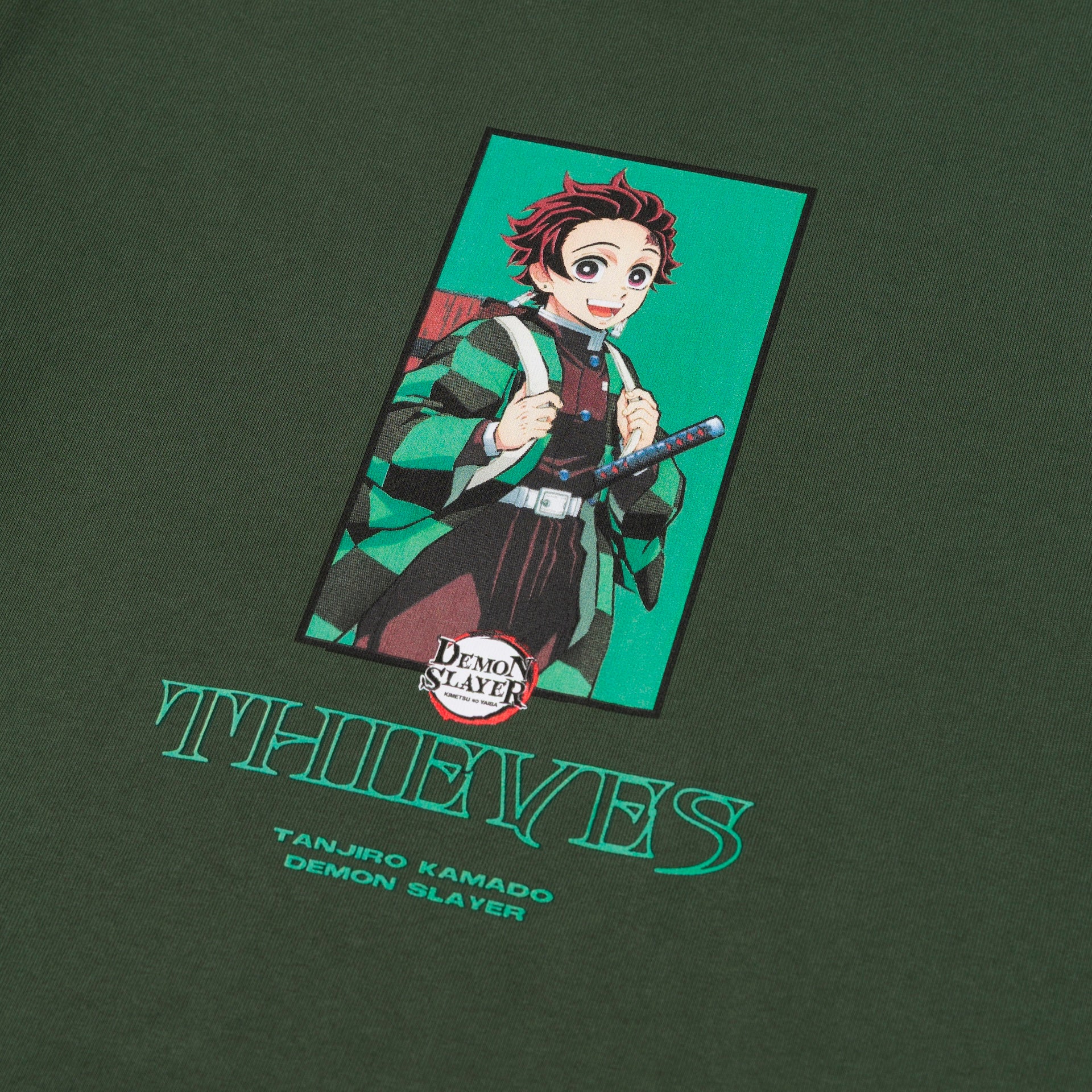 Tanjiro Checks T-Shirt - Forest Green - Image 3