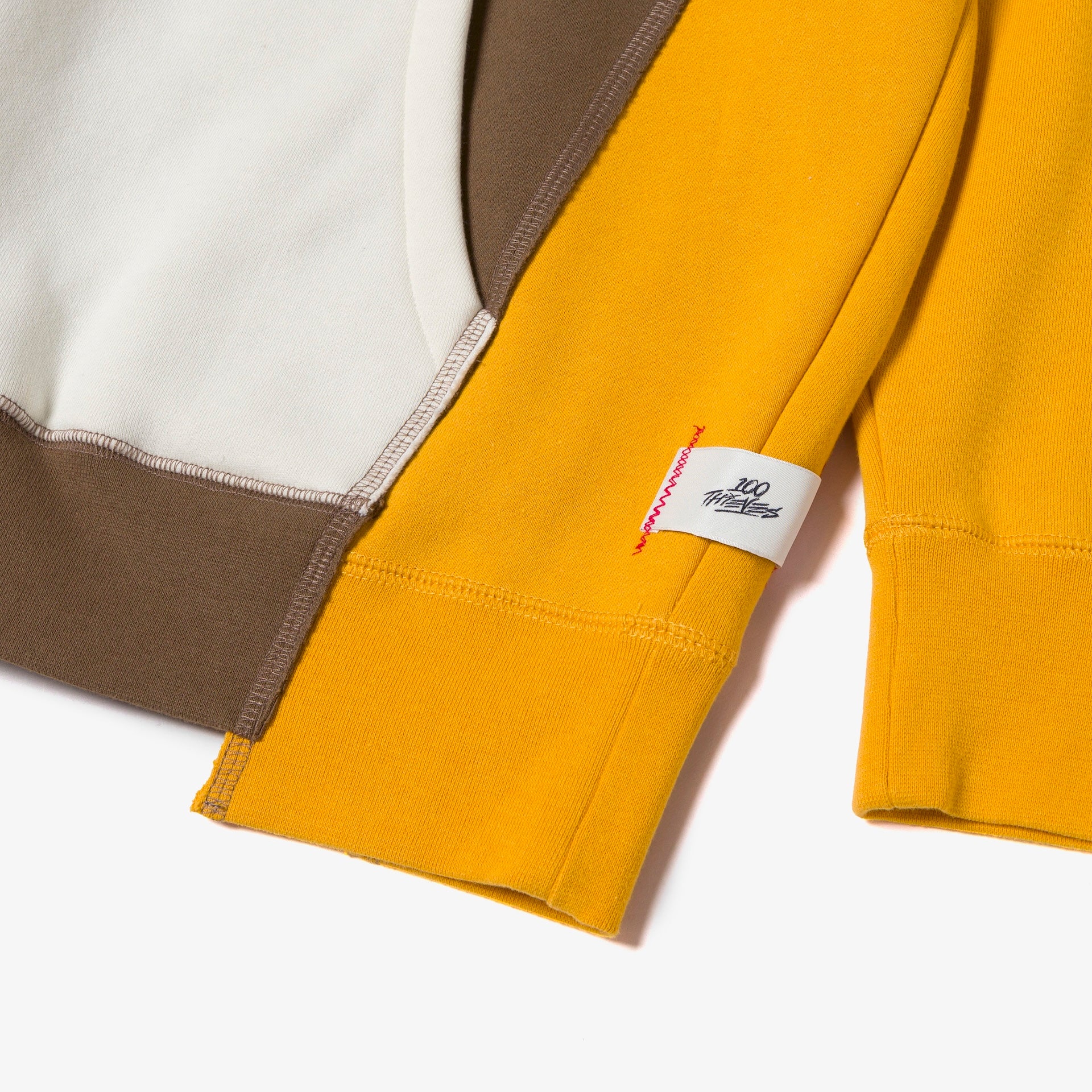 Upcycle Hoodie - Brn/Ylw/Crm - Image 6