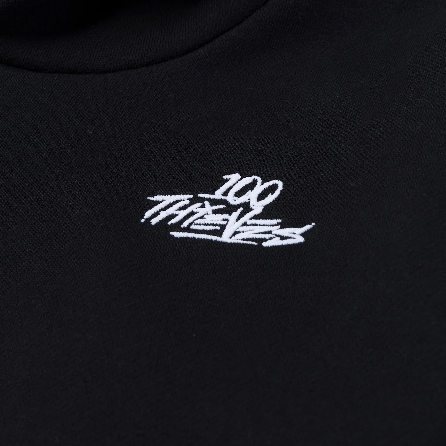 Womens Cropped Hoodie - Black - Image 3
