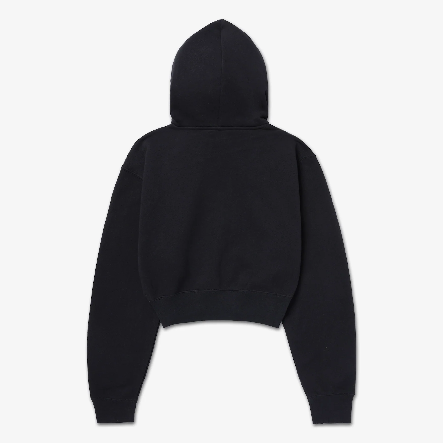 Womens Cropped Hoodie - Black - Image 4