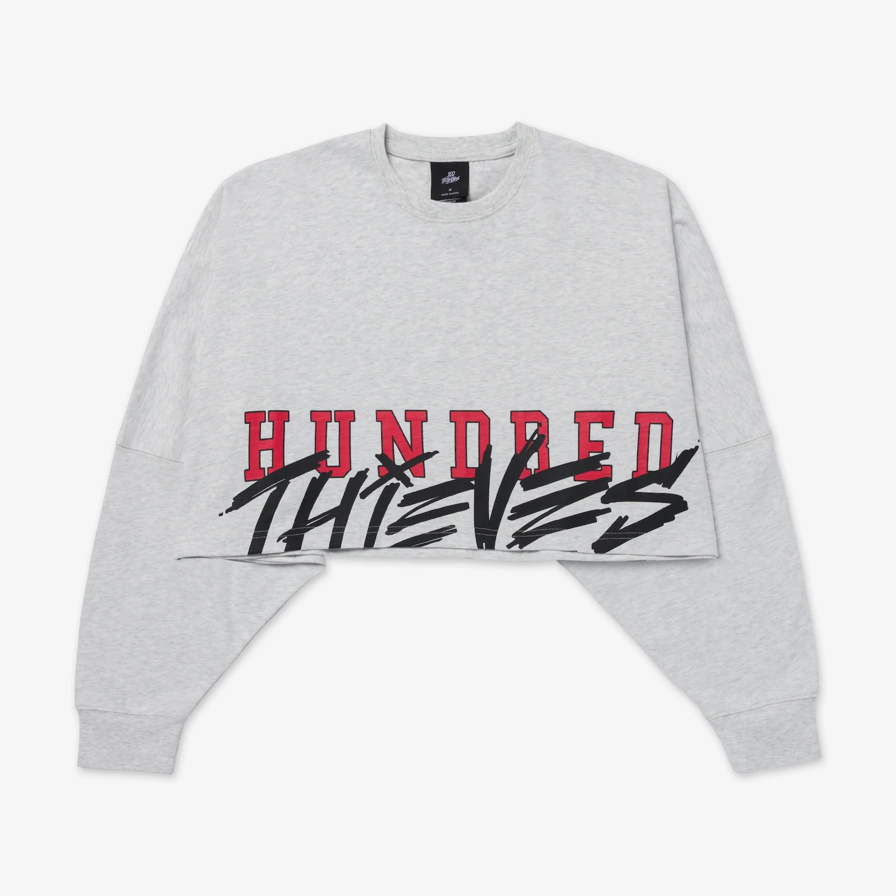 Womens Cropped LS - Ash Heather