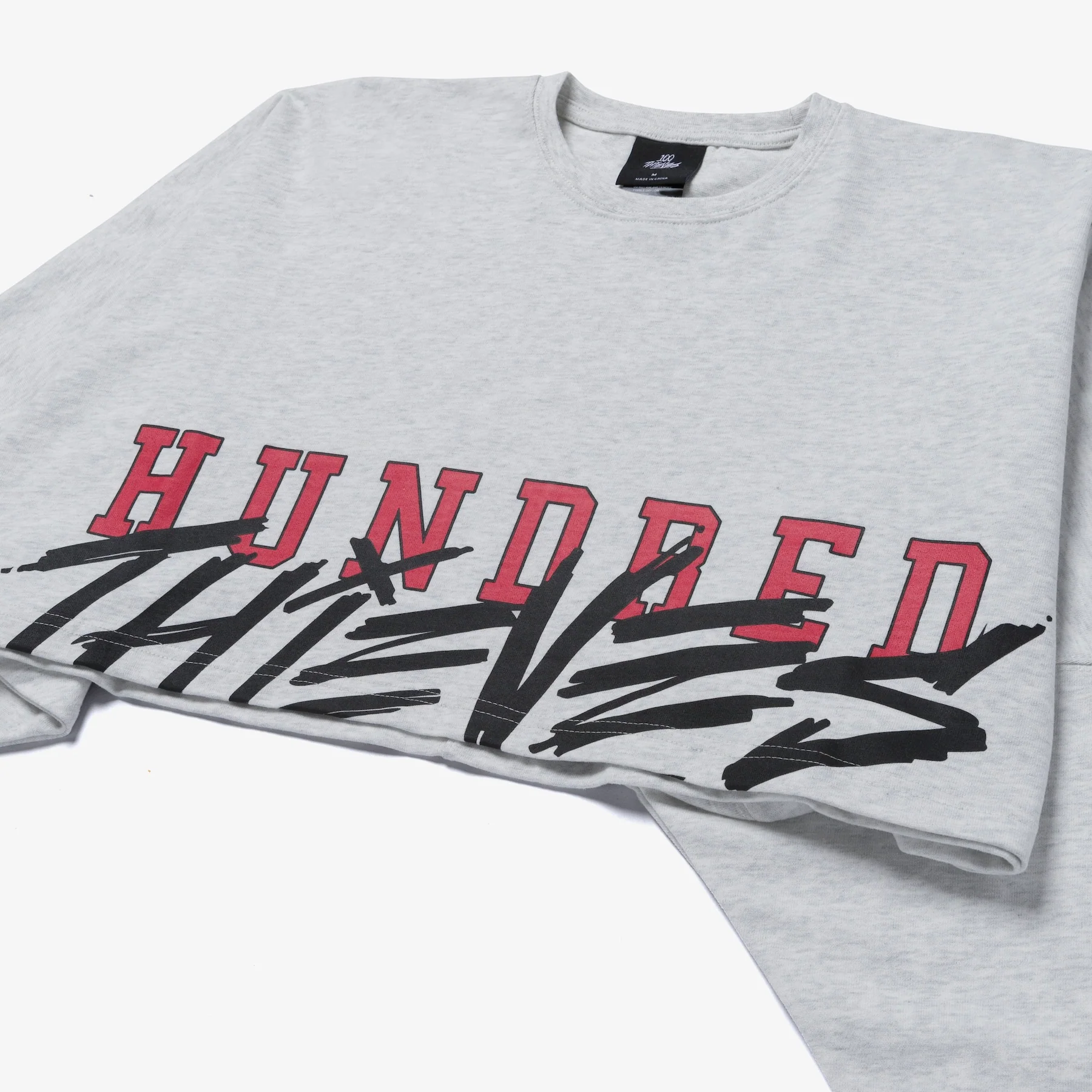 Womens Cropped LS - Ash Heather - Image 3